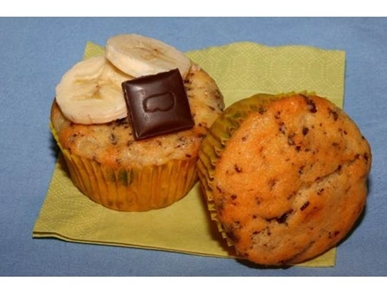 Čokoládové a banánové muffiny